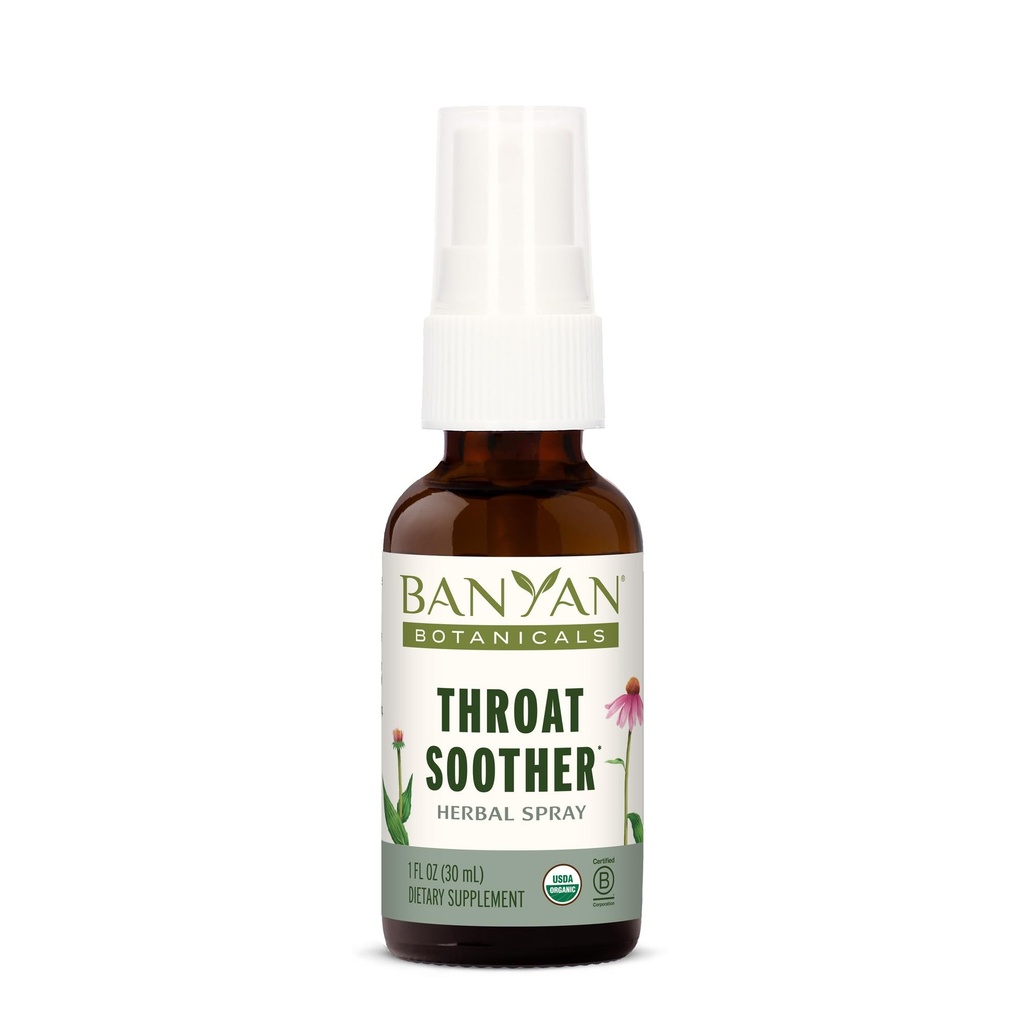 Banyan Botanicals Throat Soother Herbal Spray – Organic Herbal Throat Spray ­with Echinacea Root for Throat Comfort and Immune Support* – 1 fl oz. – Non-GMO Sustainably Sourced Vegetarian