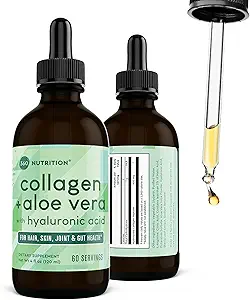 360 营养液凝胶 + Aloe Drops → 天然解毒剂、拉迪安特皮肤、清洁和消化支助 → 每容器60次服务(Collagen + Aloe)
