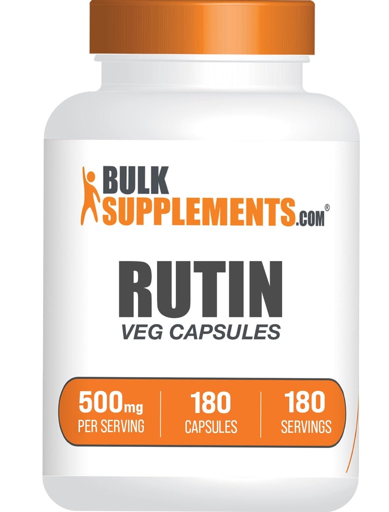 BulkSupplements.com Rutin 500mg Capsules - from Saphora Japonica, Rutin Supplement, Rutin Pills - Antioxidants Supplement - Vegan & Gluten Free, 1 Capsule per Serving, 180 Veg Capsules