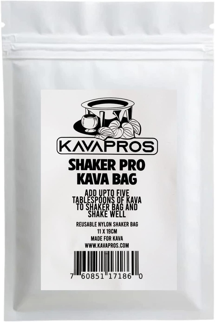 Kava Pros Shaker Pro Bag 可重复使用的Kava-Kava Shake & 饮用食品 Grage Nylon 11 x19CM