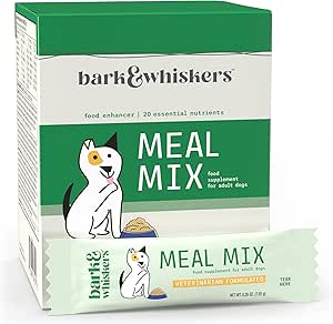 Mercola Bark & Whiskers Meal Mix博士,8.09 Oz.(229.5克),30 Packets,提供20种基本营养物,促进消化健康,兽医配方,非GMO