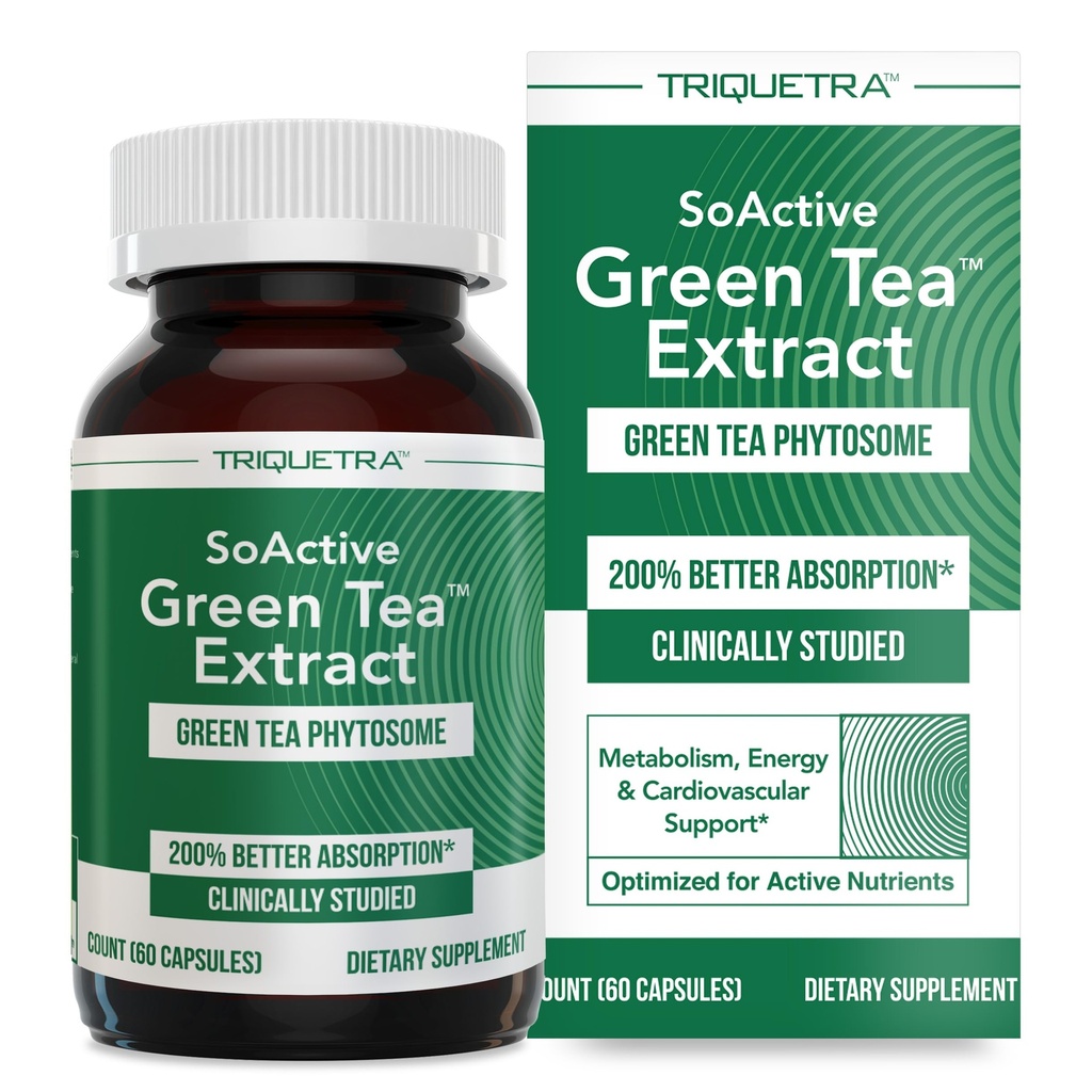SoActive Green TeaTM 提取器 - 临床研究的绿色茶叶植物学 - 高达200%的更好的吸收和生物利用率 - 临床验证剂量 - 支持代谢和重量管理 - 60 Caps