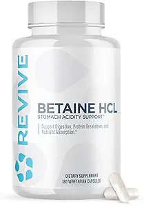 利用百事可乐消化酶(Pepsin Digestive Enzymes)恢复MD Betaine HCL, 180 植物摄入酶(Begetarian Capsules) - Betaine Hydrople 补充支持健康消化和营养吸收 - 帮助胃酸水平
