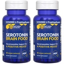 血清素脑食品 - 1,250mg L-Tryptophan & 400mg Rhodiola Rosea 补充 - 压力缓解的Mood支持补充 - 配有甘化镁和锌的神经递质支持 - 120 Capsules