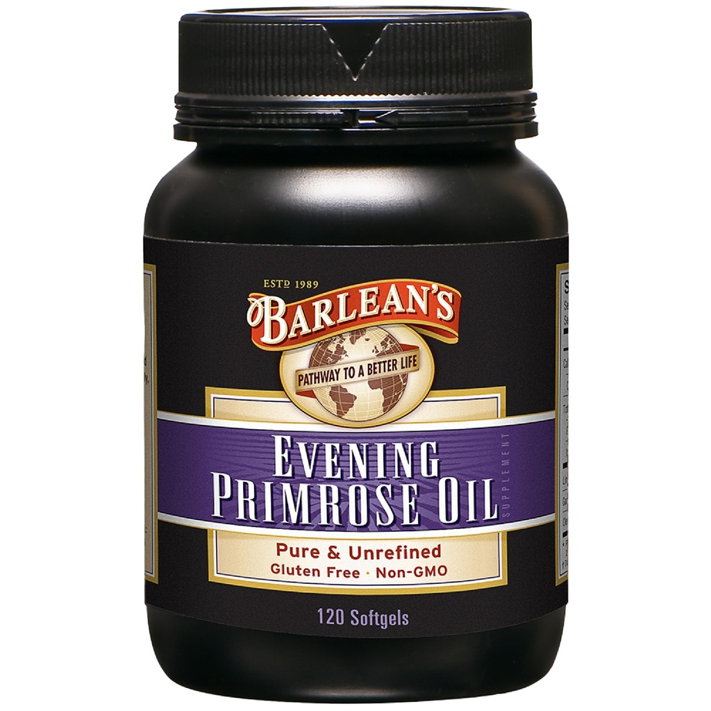 Barlean's Evening Primrose Oil Capsules, GLA 男女补编,健康皮肤,免疫支持和骨强1300mg Softgels, 120 Count