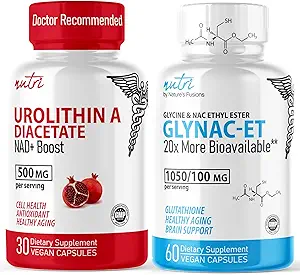 Nature's Fusions Urolithin A Diacetate 500mg & GlyNAC-ET (60 Capsules) 能源助推器补编