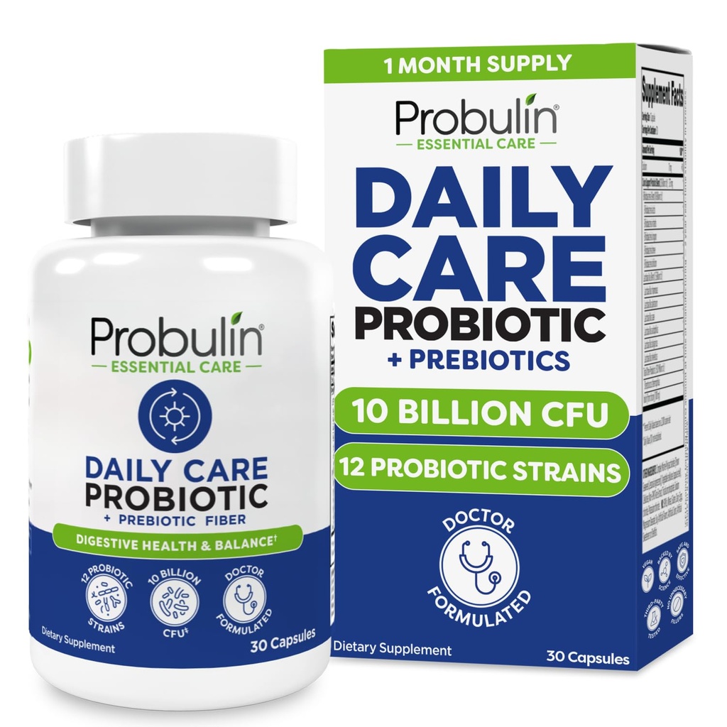 Probulin Daily Care Probiotic Supplement, Digestive, Gut, and Immune 健康支持 男男女女 Capsules, 100亿 CMU, Vegan, 30 瓶子伯爵