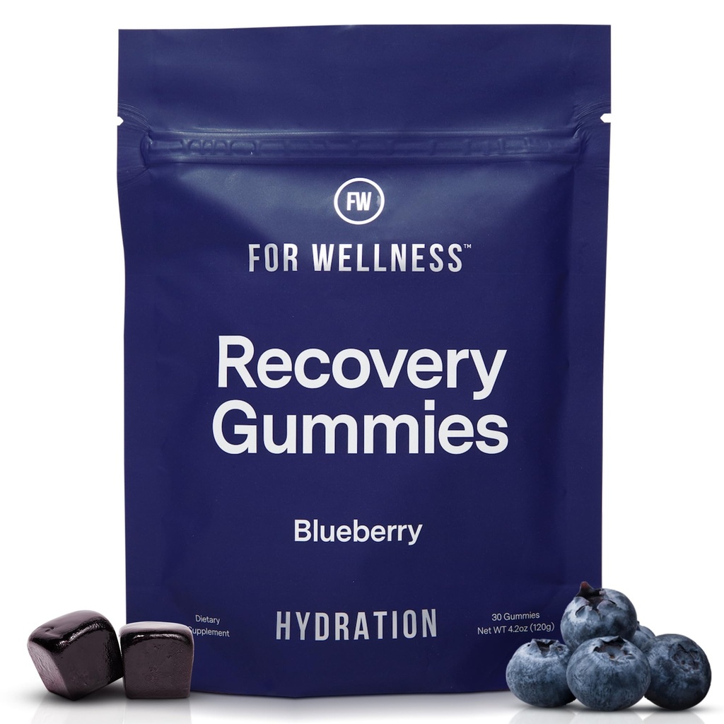 健康恢复 Gummis Hydrite 蓝莓电解剂和抗氧化剂 水分、能源和工作后性能补充 | Vegan, Non-GMO, 30 Counter