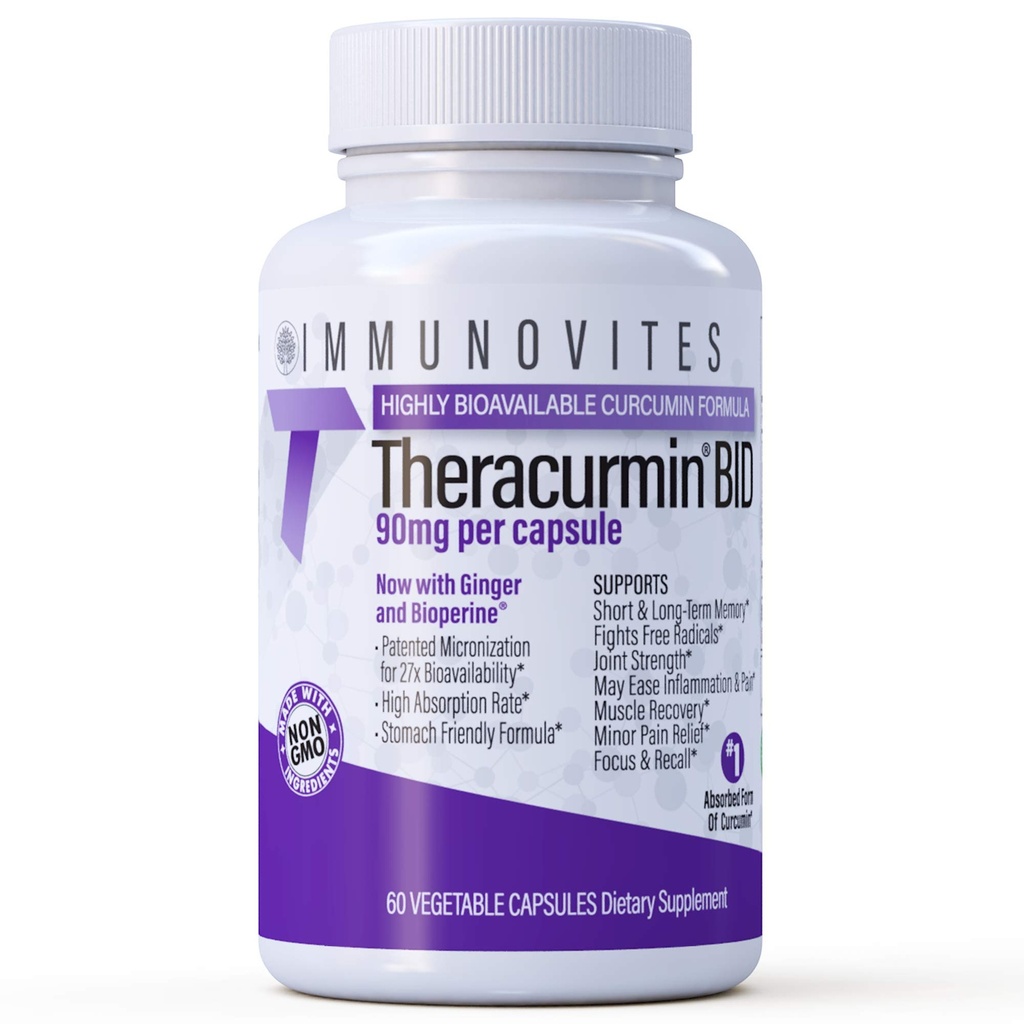 IMM UNUVITES Theracurmin BID 300mg (Nano Curcumin 90mg per Cap.) [[每架600mg]] - 现在 w/Ginger & Bioperine(60cm瓶)