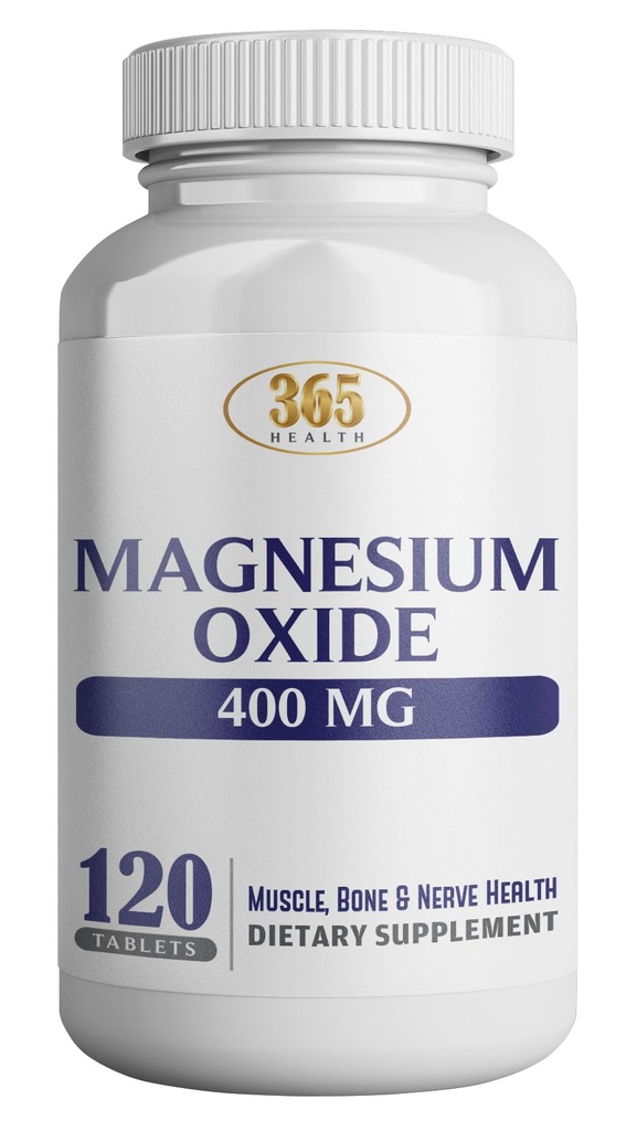400 mg 镁[高钾]补充剂 – 用于免疫支持、肌肉恢复、腿伸缩和放松的氧化镁