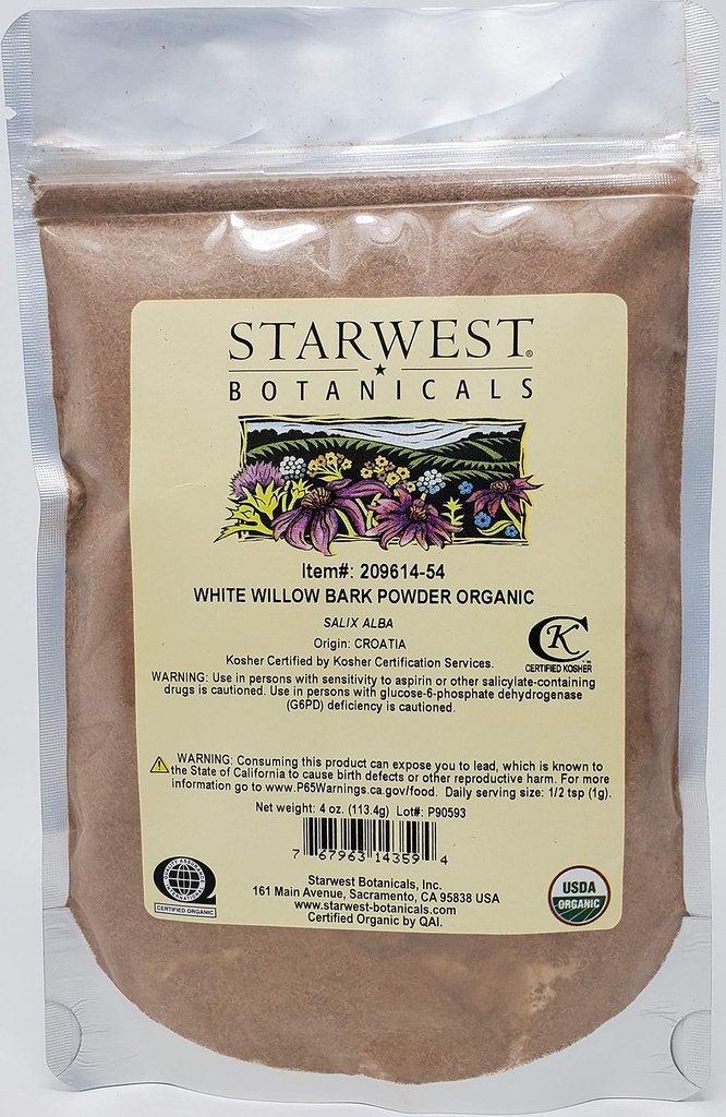 西星植物学 有机白柳巴克粉,4 Ouences