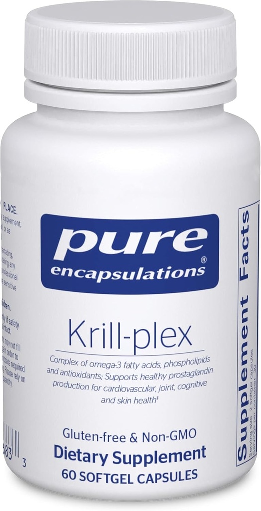 纯封装 Krill-Plex 支持月球安慰、心脏健康、联合支持、认知功能和皮肤健康 → 60 软胶盖