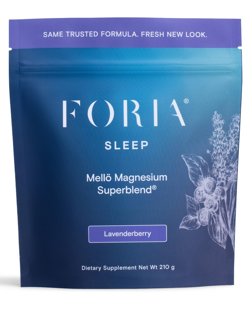 Mellö Magnesium Superblend Powder - 带有L-Theanine的Glycinate镁,GABA,和 70 Trace Minerals - 支持睡眠,放松,平衡能量 - Landerberry Flavor, 30 services
