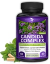 Potent Garden Candida Complex - Oregano和Caprylic Acid Blend, Gut Florable Complex, 肠内健康与免疫支持与草药与Probiotics, Gut 健康补充女性与男性 60 Counts