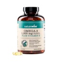 NatureWise Extra-Strength Omega 3 鱼油补充剂-每服1 000毫克-600 EPA & 400 DHA和维生素E-支持心脏和脑健康-柠檬火焰,无转基因-180软胶[3-Month供应]