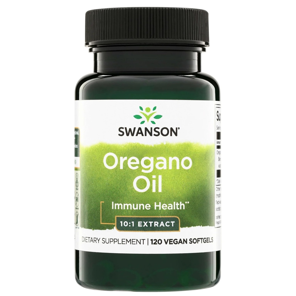 Swanson Oregano Oil 10:1 促进消化性健康-呼吸和尿道切除健康支持的抽取-自然补充(120软胶,每根150毫克)