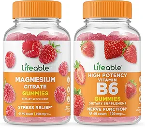 活性镁+维生素B6,Gummys Bundle - 大品尝,维生素补充,Gluten Free, GMO Free, Chewable Gummy 配料