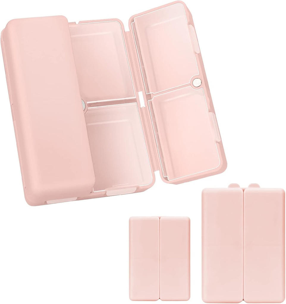 FYY 2 Pcs Daily Pill Organizationer, 7 Comparments Portable Pill Case 旅行 Pill Organizationer, [防腐设计] Pill Box for Purse Pocket to Hold Vitamins, Cod Liver Oil, Suppless and Medicalation-Pink 防腐药盒