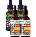 NUSAVA 维生素 B12 液滴和不味 D3 K2 包 - 强力液体维生素用于心脏,联合,能量,和免疫支持 - 非GMO,Gluten-Free,各2pk