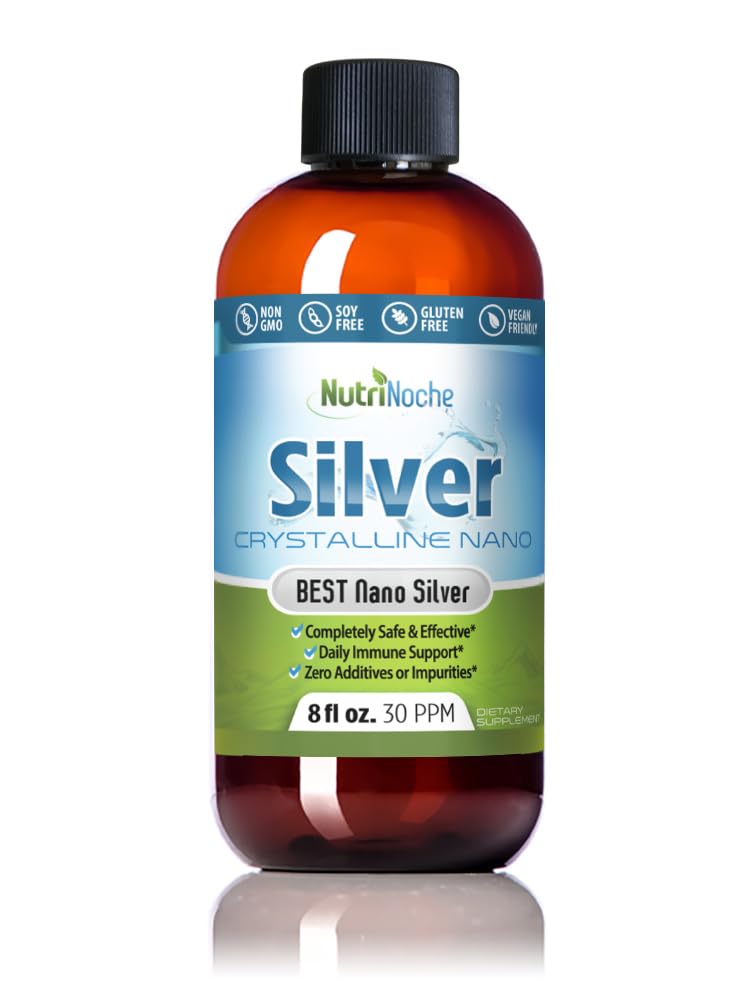 营养诺氏类银液 - 用于免疫支持的纯银 - 有机Plata Coloidal para Tomar - 99.99% 用于最佳吸收的超纯纳米粒子 - 30 ppm 8 oz