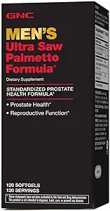 GNC Men's Ultra Saw Palmetto 公式,支持正常前列腺函数,120软胶