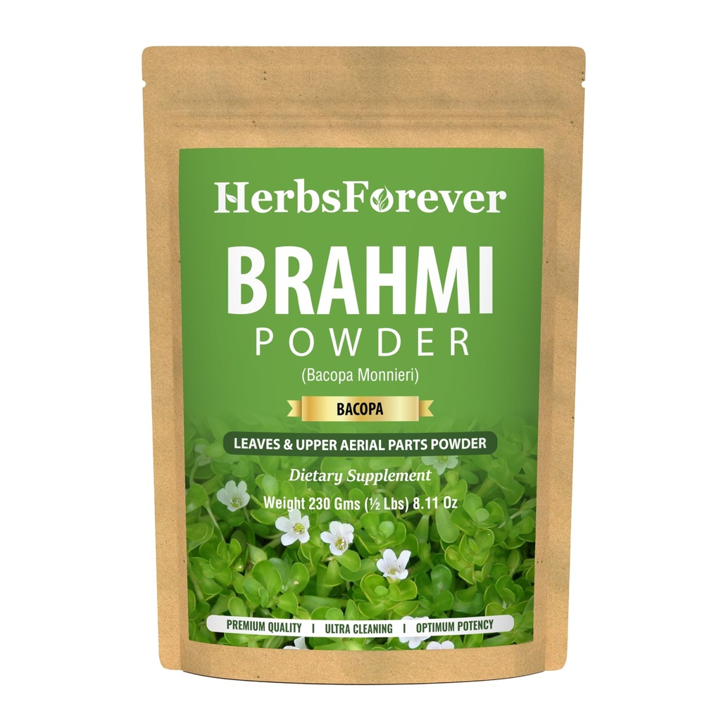 百草药I 百草药I 百草药Bacopa Monnieri I 天然草药补充剂 — 非GMO, Vegan, Gluten-Free I 支持健康 — Premium Quality 230 GMS