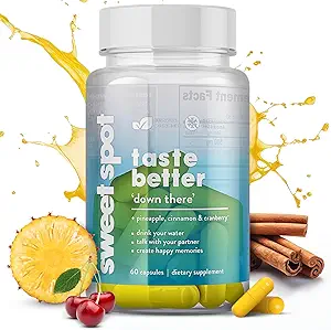 Pineapple Probiotics for Men – 500mg Sweet Spot公式 配有 Pineapple 提取, Cranberry & Cinnamon, 支持 pH平衡和新鲜味, 60 Capsules, 在美国制作