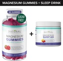 Sugar-Free Magnesium Gummies (180 Gummies) and Magnesium Night Time Powder with Magnesium Citrate, Melatonin, L-Theanine and GABA - Vegan, Gelatin-Free, Gluten-Free, Non-GMO