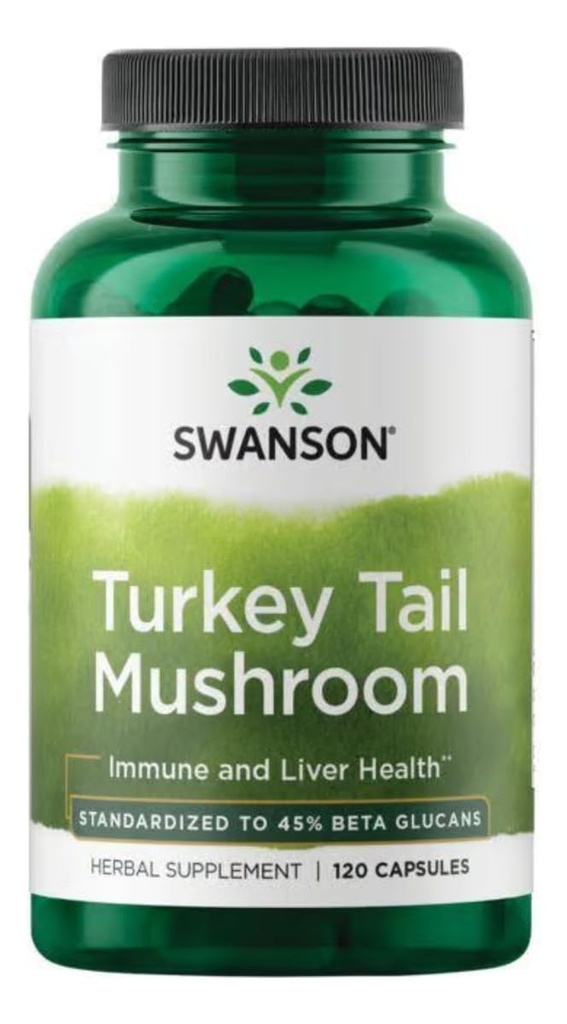 Swanson Turkey Tail蘑菇 - 草药补充剂促进免疫系统与细胞健康 - 自然公式促进肝功能与防御 - (120卡普尔,500毫克)