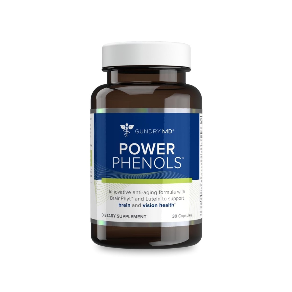 Gundry MD Power Phenols 认知、重点、动力、生产力和能源的大脑健康补编(30种服务)