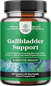 Ox Bile Salts for Gallbladder Support - 纯化Bile Salts 配有 Pancreatin 消化酶 Ox & Betaine HCL - 无 Gallbladder 和消化酶健康20天的补编