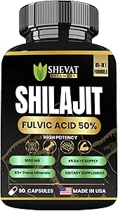 90 Shilajit Capsules for Men and Women 22000 mg, 50% shilajit Fulvic acid 有机喜马拉雅 天然 Shilajit for Men Pure Shilajit 摘录 85+ Trace 矿物 补充 妇女能源促进-美国制造