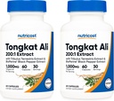 Nutricost Tongkat Ali 1000mg, 60 Caps (2瓶) - 30 Per Bottle, Veggie Caps, Non-GMO, Gluten Free (英语:Gluten Free) - Gluten Caps(英语:Gluten (film)) - Gluten Caps(英语:Gluten) - P.