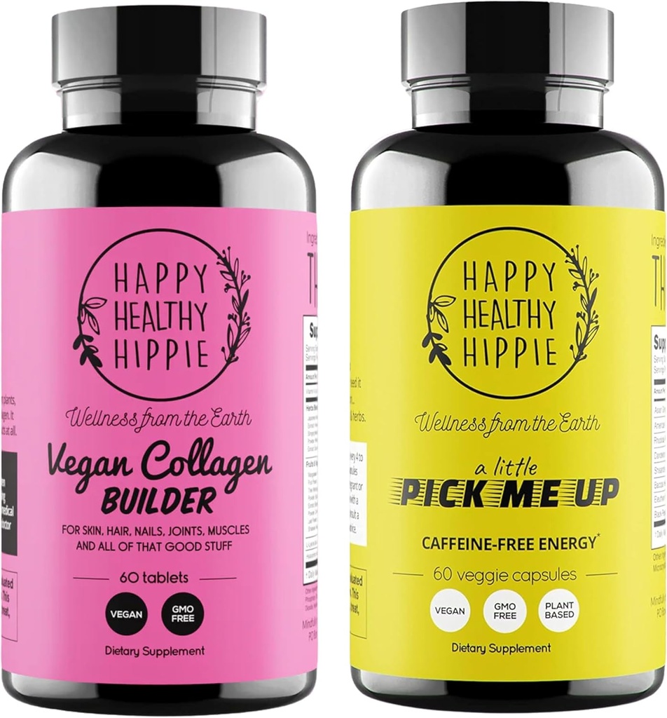 快乐健康嬉皮士 Pick Me Up Natural Energy Pills & Vegan Colagen 构建器