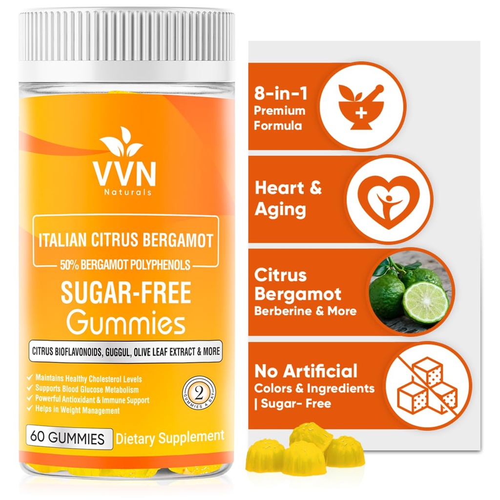 2900mg Citrus Bergamot Blend 25:1 提取胶片(意大利源头公司在美国制造),用于Immune System支持和与Guggul,Pine Bark & More QQQ无糖,60 ct.