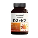 NatureBell Vitamin D3 5000 IU + K2 100 mcg, 240 Softgels → Daily 2-in-1 配有 Virgin Coconut Oil → Bone, Heart & Immune Support → MK-7 Form → K2 100 mcg, 240 Softgels → 配有 Virgin Coconut Oil → Bone, Heart & Immune Supports → MK-7 Form → Non-GMO, Gluten-Free