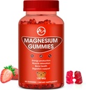 Gummys镁 100mg 高强度 - 水果火焰Gummy熊,健康矿物补充物促进肌肉,能量和文摘