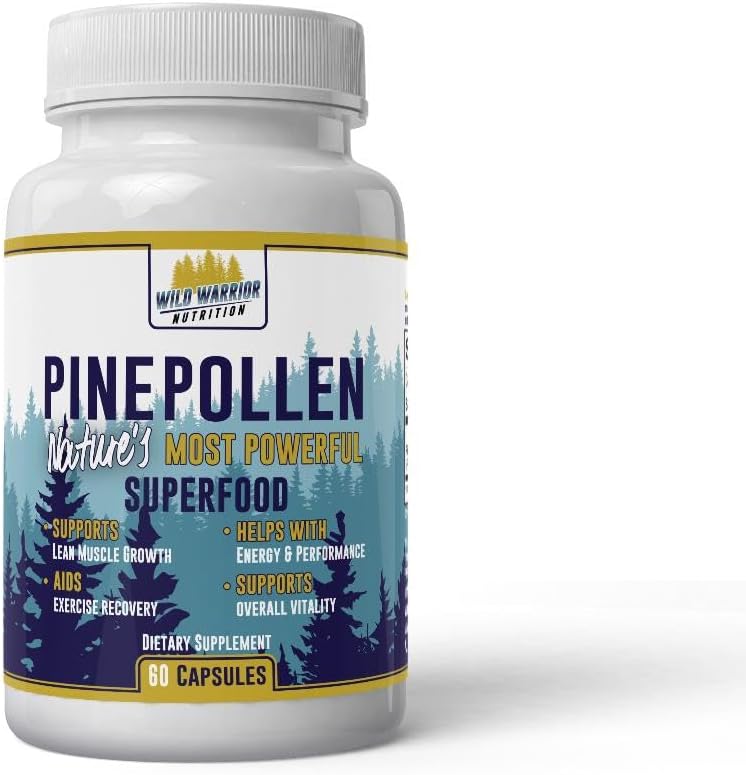 每日健康松 Pollen 600mg Vegan Gluten 免费非转基因生物 天然超食品 维生素 矿物 食物 补充 60 Capsules - 1个月供应