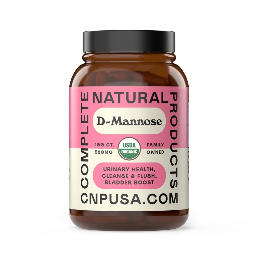 完整的天然产品 有机D-Mannose Capsules - 纯D-Mannose Pills 100 UTI, Bladder, & Urinary Tract 健康