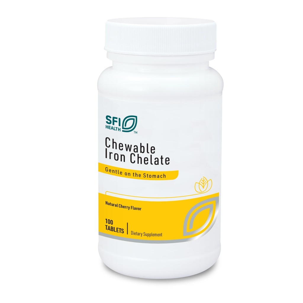 Klaire Labs SFI Health Chewable Iron Chelate - 30毫克元素铁,胃和假的容易,天然樱桃火焰(100块)