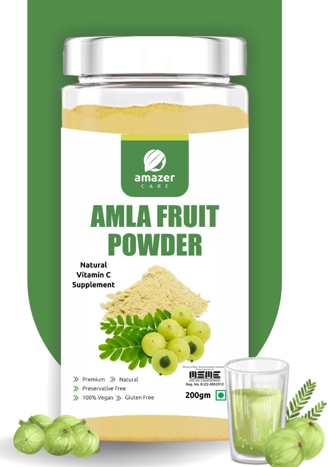 Amla Fruit Powder, Vitamin C Rich Superfood, Dietary Fiber, Pure & Natural Dehydrated Amla Powder for Eating & Drink, Immunity Booster