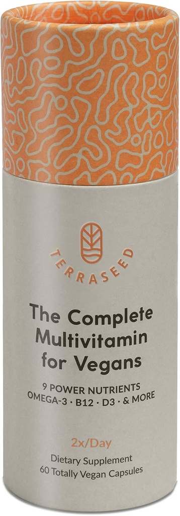 完成 Vegan 多维素与铁,Omega 3,维生素D3,福拉特,锌,维生素B12, & More - 100%可持续 Vegan 维生素 - 非GMO,Gluten Free, Made in The America(30天供应)