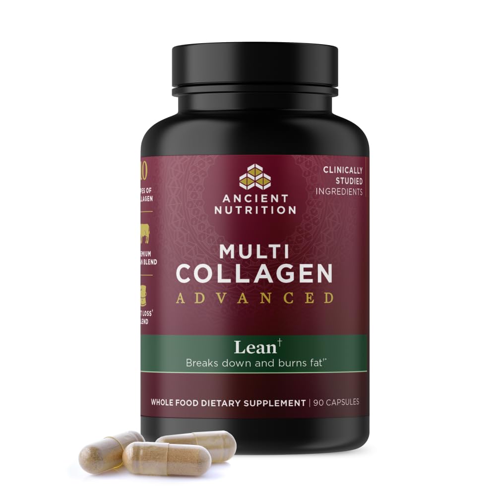 古代营养多科拉根高级精液,配有抗生素,水解Colagen Peptides支持健康体重损失和脂肪损失,90计