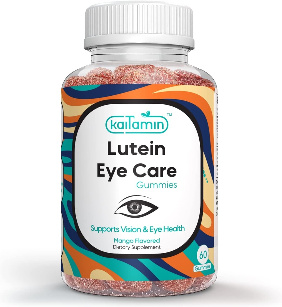 Lutein & Zeaxanthin 成人眼辅助 - 眼睛的保护支持 - Yummy Mango Flavored Vegan, Glute-Free,用椰油制造. 60古米.
