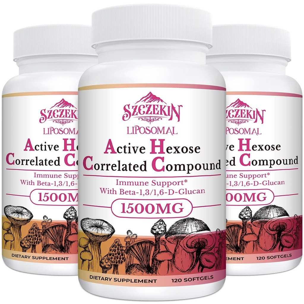 1,500mg Liposomal 活性 Hexose Corl相关补编,360 具有天然蘑菇提取、液态系统、Liver函数、维护T-Cell & Killer细胞活动的软盖子 Beta-Glucans
