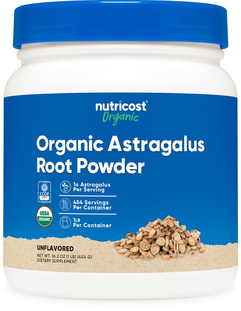 营养成本 有机Astragalus 根粉 1LB - Gluten Free,非GMO,蔬菜