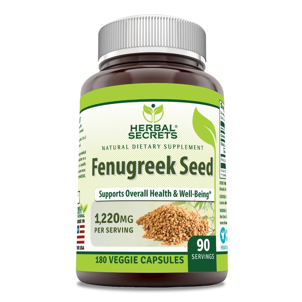 草药秘诀 Fenugreek种子 1,220 Mg 补编 180 Veggie Capsules ==================================================================================================================================================================================================================================