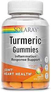SOLARAY Turmeric Gummys w/Ginger QQ 健康心与炎症反应支持 QQ Vagen, Gluten Free QQ 30 Serv, 60 Ct
