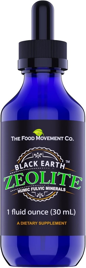 黑地球Zeolite 与 Humic Fulvic 酸液追踪矿物质,供成人和孩子用于解毒、古特健康和免疫支持 -- -- 1oz液滴补充