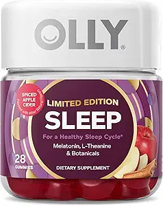 OLLY Sleep Gummy,有限版,Melatonin,L-Theanine,植物学,辣苹果苹果苹果苹果 - 28ct